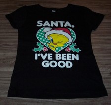 Girls Kids Looney Tunes Tweety Bird I&#39;ve Been Good Christmas T-Shirt Medium 7-8 - £12.85 GBP