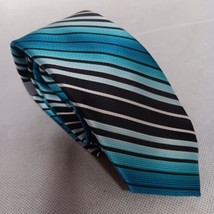 Van Heusen Necktie Striped Aqua Blue NWT $40 Retail 2.675&quot; x 58&quot; - $16.95