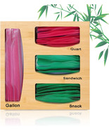 Bamboo Ziplock Bag Storage Organizer and Dispenser for Kitchen Drawer - £26.66 GBP