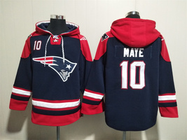 Drake Maye Patriots Navy Lace-Up Pullover Hoodie - $79.00