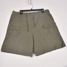 Oleg Cassini Sport Women&#39;s Army Green Shorts Roll Tab Hem Size 18 - $20.61