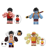 4Pcs One Piece Luffy Minifigure Monkey D Luffy New Style Mini Building Block Toy - $21.59