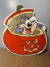 TAZ Halloween Paper Wall Decoration-Vintage Warner Bros 1990 Flocked Dis... - £7.00 GBP