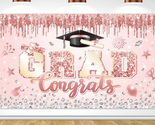 Pink and Rose Gold Graduation Decorations Congrats Grad Banner Class of ... - $21.51