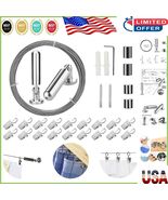 5m Stainless Steel Hanging Wire Rod with 20 Clips - Perfect for Art and ... - $37.18 CAD