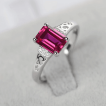 3CT Natural Pink Topaz Gemstone Ring 925 Sterling Silver Fine Ring For Women - £34.14 GBP