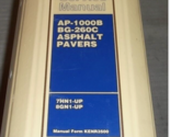 Caterpillar CAT Asphalt Pavers AP-1000 BG-260C Service Manual KENR3500 7... - £96.14 GBP