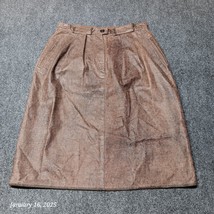 Giorgio Armani Leather Skirt Women 28 Inch Waist Pleated With Pockets - €34,64 EUR