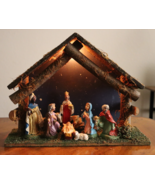 Vtg Nativity Set Manger Christmas Jesus Birth Religious Italy Lighted 9 ... - $532.59 MXN