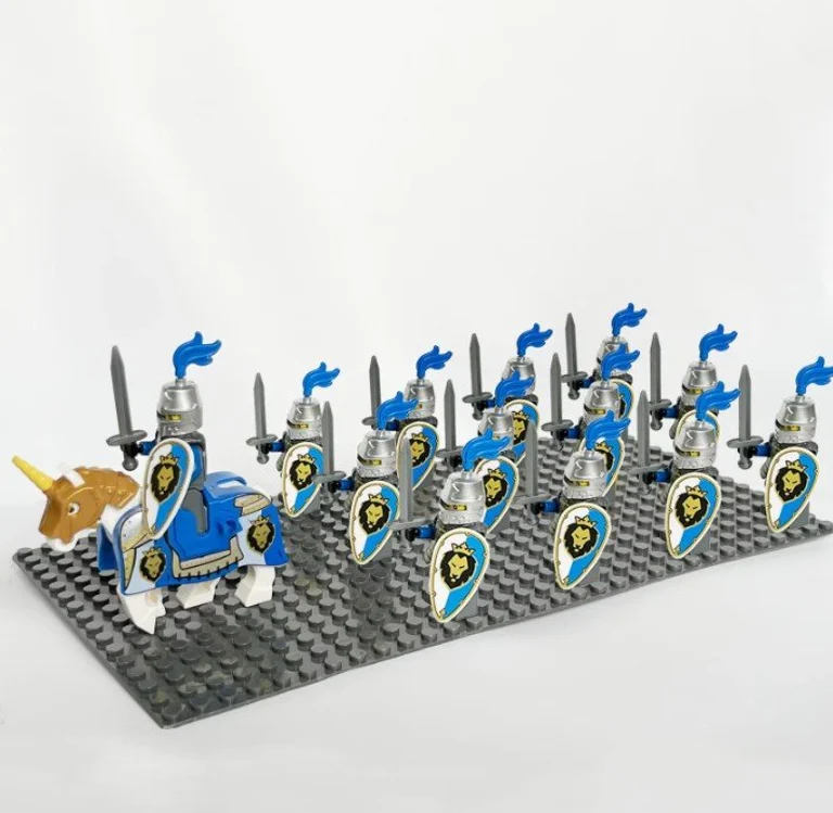 (13pcs) Vintage Castle Kingdoms Dragon Royal Knights Horse Dark Blue - $28.56