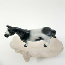 Horse Figurine Black Pinto Vintage - $10.00