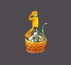 MCM Italian fiasco wine bottle | decanter. Ice-cooler bulb, stopper, basket. - £101.54 GBP