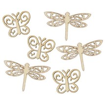 Country Love Crafts Butterfly and Dragonfly Shaped Wooden Craft Blank, L... - $6.00
