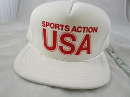 Sports Action USA White Snapback Hat Foam Mesh - £13.05 GBP