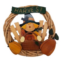 Thanksgiving Scarecrow Wreath Harvest Fall Autumn Door Hanging Decor 13 Inch - £15.75 GBP