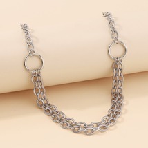 Silver-Plated Dual-Layer Cable Chain Necklace - £10.47 GBP