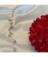Pearl Necklace, Leaf &amp; Pearl Necklace, Bridesmaid Necklace, Bridesmaid G... - $13.99