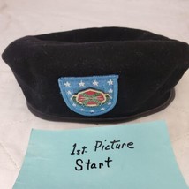 DSCP Garrison Collection Black Wool Beret Hat Cap w/ Serve the Warrior Pin - $6.93