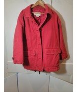 Women Eddie Bauer Small S Canvas Jacket Heavy Red Puffer Liner w/ extra ... - $761.39 MXN