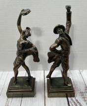 Antique Spanish Dancers Flamenco Bookends Pompeian Bronze Clad Paul Herzel 1925 - £386.04 GBP