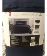 Mainstay Reversible Comforter Blue/cove Size Full New - $20.57