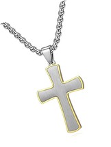 Small Cross Necklace for men,Gifts for men,316L - £78.20 GBP