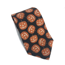 Joe Boxer Neck Tie Men&#39;s Halloween Jack-O&#39;Lantern Pumpkin Silk Joe&#39;s Din... - $14.15