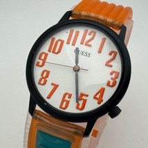 Vintage Guess Quartz Watch Unisex Black White Rubber Japan Analog New Ba... - £19.88 GBP