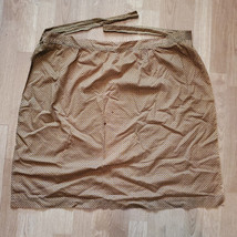 Vintage Handcrafted Half Apron Brown w/ Blue 26&quot; Long 52&quot; Waist w/ Ties - $13.10