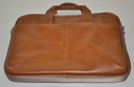 Messenger/ Laptop Bag For Up To 15.6&quot; Laptops Brown Faux Leather - £22.69 GBP