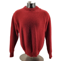 Vintage LL Bean Red Wool Blend Wool Sweater USA Made Pullover Crewneck M... - $44.07