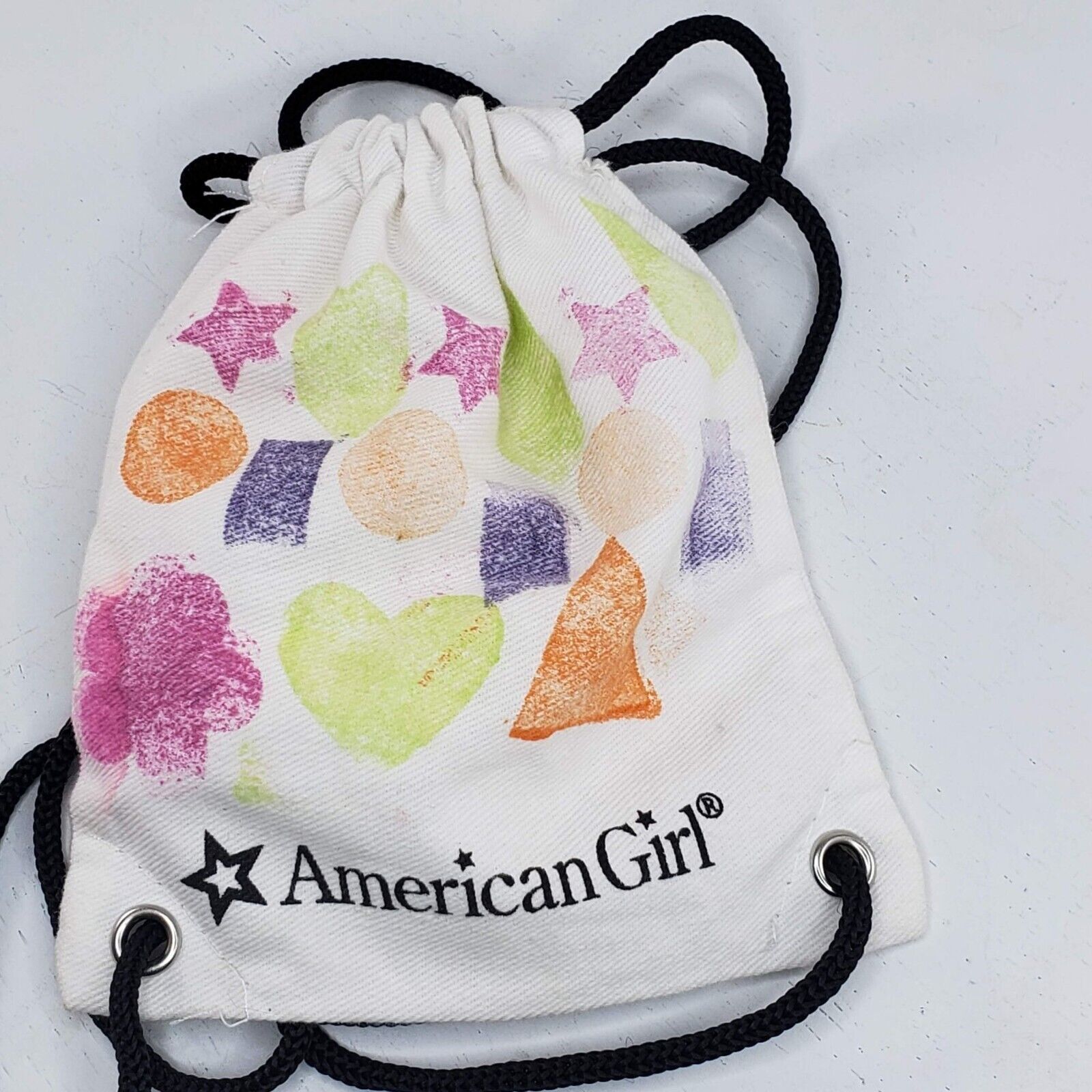 American Girl Drawstring Backpack Bag For 18 Inch Doll Accessory *Flaw* - £7.84 GBP