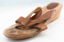Born concept Flip Flops Brown Leather Women Shoes Size 9 Medium - £15.60 GBP
