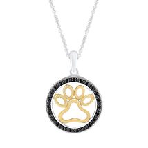 1/4 Carat Moissanite Paw Print Pendant Necklace for Women in 18k Two ton... - £46.99 GBP
