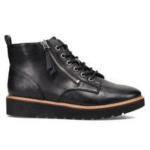 Naturalizer Womens 6 M Black Faux Leather Flat Lace Up Ankle Booties NIB... - $58.79