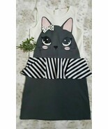 H&amp;M Young Girl Dress With Cat Face Printed in Size 8-10 year old Ruffled... - $470.22 MXN