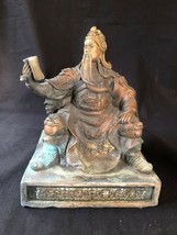 antique Chinese fengshui old bronze read book guan gong god of wealth Gu... - £159.29 GBP