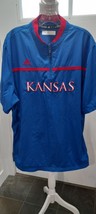 Kansas Jayhawks KU Adidas Men Nylon Short Sleeve Shirt Size Large - £15.97 GBP