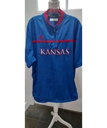 Kansas Jayhawks KU Adidas Men Nylon Short Sleeve Shirt Size Large - £15.73 GBP