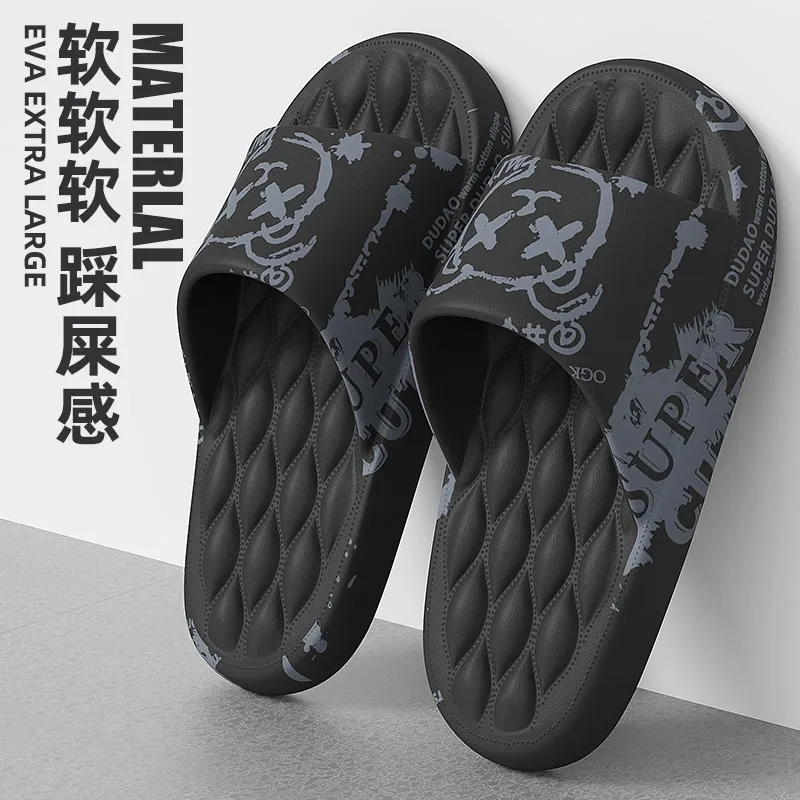 Men&#39;s Flip-flops Summer Slippers Printing Sandals Trend Anti Slip Shoes EVA Slip - £24.55 GBP