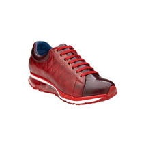 Belvedere Sacco Genuine Ostrich,Italian Calf Leather Sneaker Burgundy E25 image 2