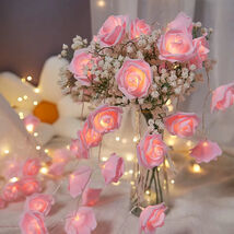 1.5/3M Rose Flower String Lights Battery Fairy Garland Wedding Party Decor - $18.14 CAD+