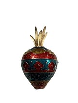 MARVELLA Enamel Multicolor Vase Texture Pattern Strawberry? 2” - £14.91 GBP