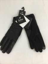 Echo New York Touch Screen Black Gloves, 100% SheepSkin &amp; 80% Wool Ladies Lg - £17.93 GBP