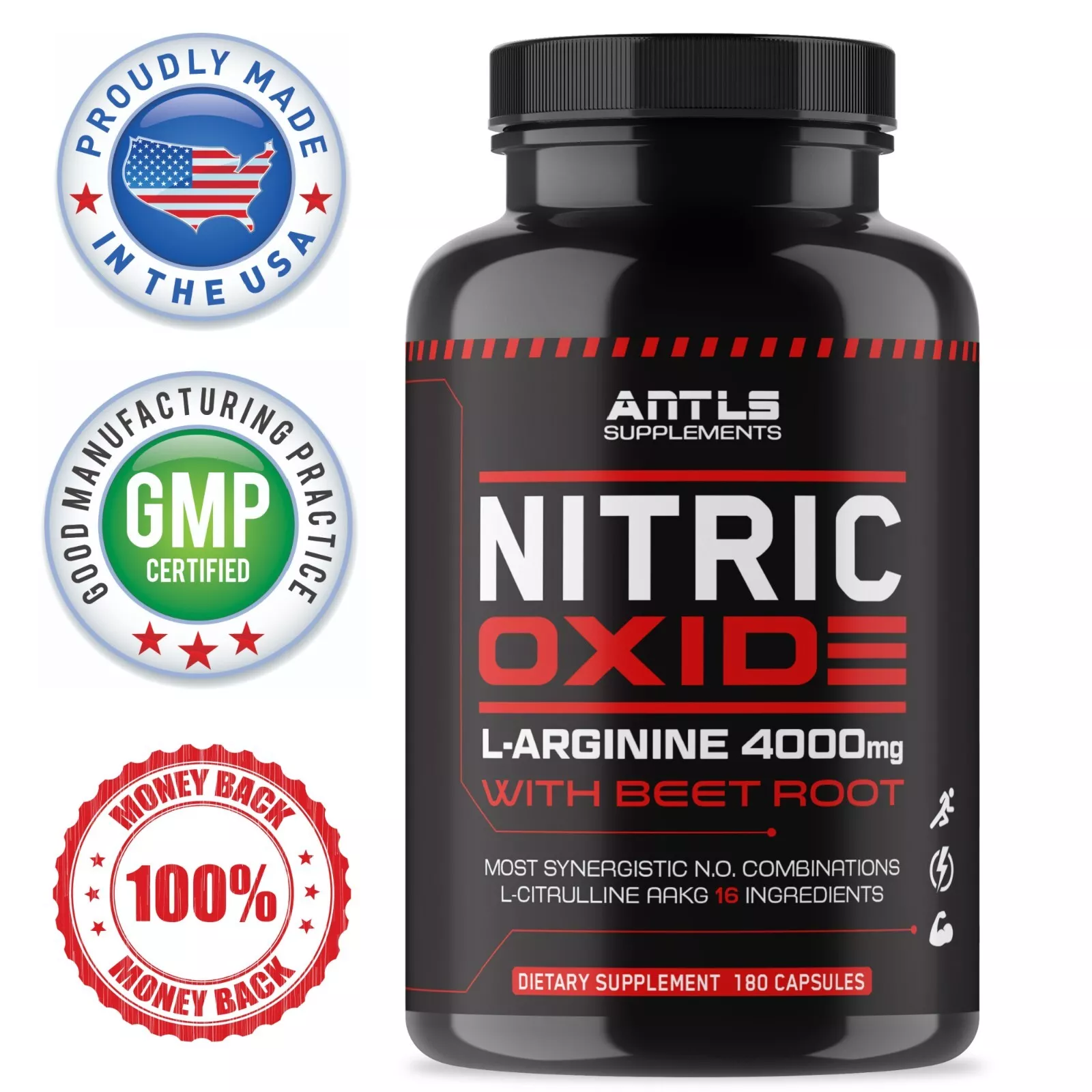 Nitric Oxide L-Arginine Pre Workout+Testosterone Booster,Multivitamin Me... - £47.02 GBP