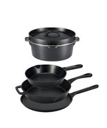 Pre-Seasoned Cast Iron 5 Pieces Kitchen Nonstick Pots and Pans Cookware Set - $5,545.48 MXN