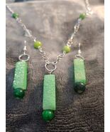 Green Gem Necklace and Earrings Set - $28.00
