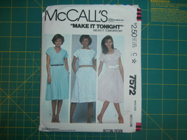 McCall&#39;s 7572 Size Medium 14-16 Misses&#39; Dress For Stretch Knits - £10.07 GBP
