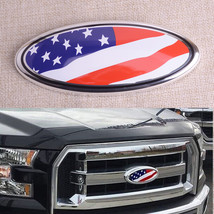 7-Inch American Flag Design Front Grille Emblem and Tailgate Oval Badge - £9.67 GBP