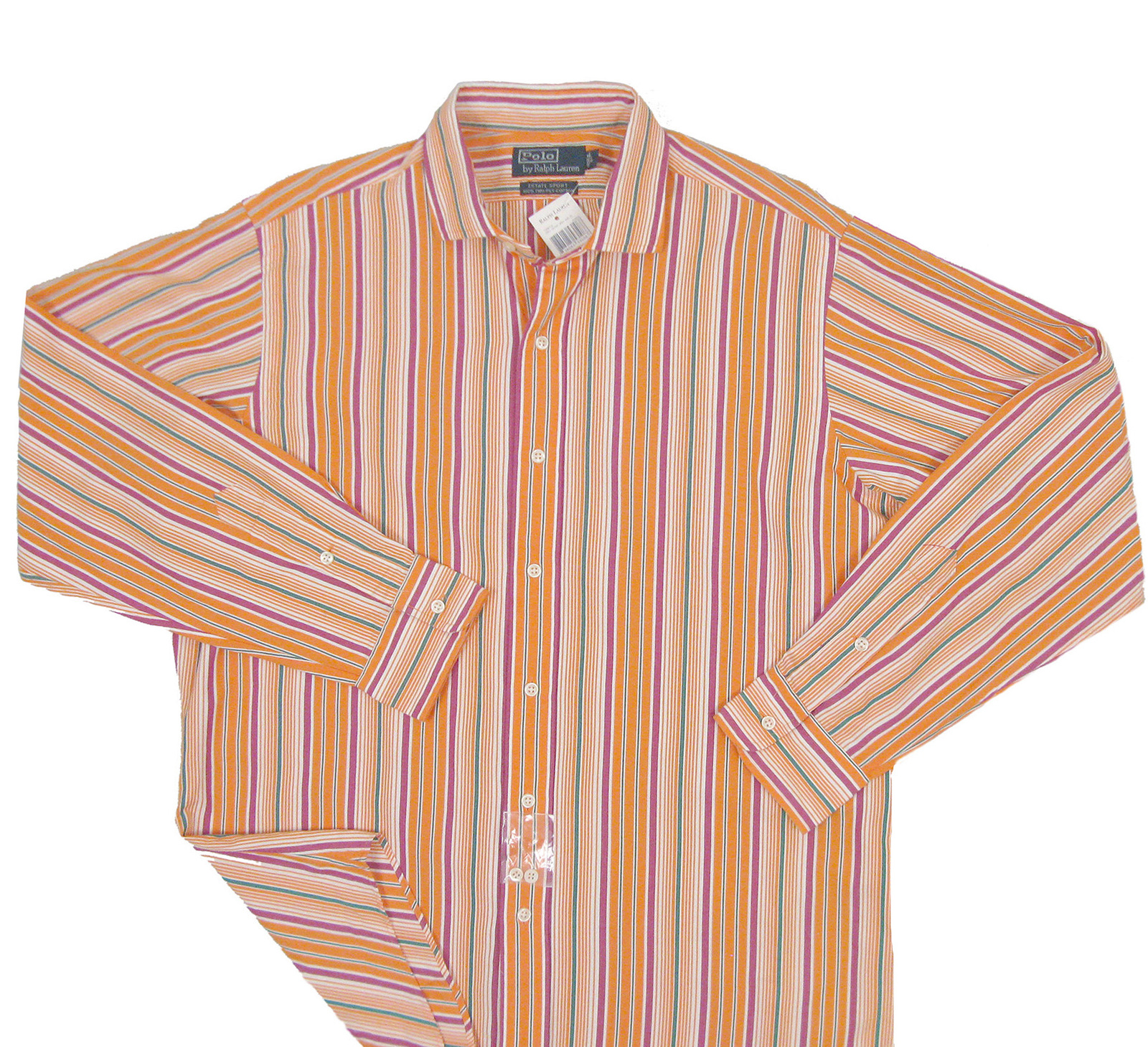 NEW Vintage $145 Polo Ralph Lauren Estate Sport Shirt! 2X Orange Stripe ... - $49.99
